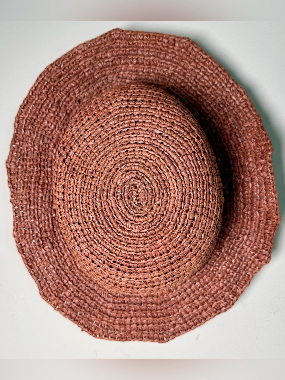 Kaminski Australia Wide Brim Raffia Sun Hat | Terracotta | Boho Beach Coastal - Picture 4 of 9